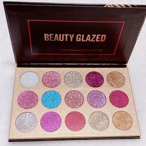 Brand New Makeup Palette - Beauty Glazed - 15 Pressed Glitter Eyeshadow Palette